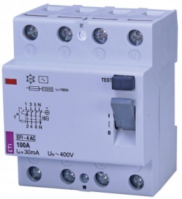 Реле дифференциальное (УЗО) EFI-4 100/0,03 тип AC (10kA)                                                                                                                                                                                                  