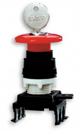 Кнопка-грибок HQ55C1 под ключ (40 мм, красный)                                                                                                                                                                                                            