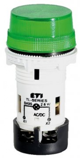Лампа сигнальная матовая TL02X1 240V AC (зеленая)                                                                                                                                                                                                         
