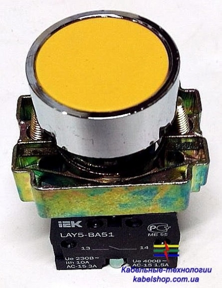 Кнопка управления LAY5-BA51 без подсветки желтая 1з ИЭК