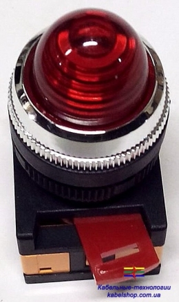 Лампа AL-22 сигнальная d22мм красный неон/240В цилиндр ИЭК