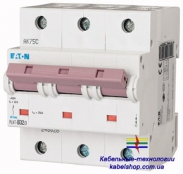 Автоматический выключатель 3-полюс. PLHT-C32/3 Moeller-EATON ((CD))(248035-)3/32