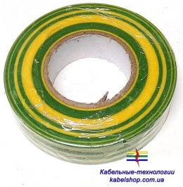 Изолента 0,13х15 мм желто-зеленая 20 метров ИЭК