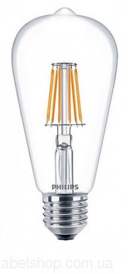 Лампа LEDClassic6-70W ST64 E27 WW CL ND APR Philips                                                                                                                                                                                                       