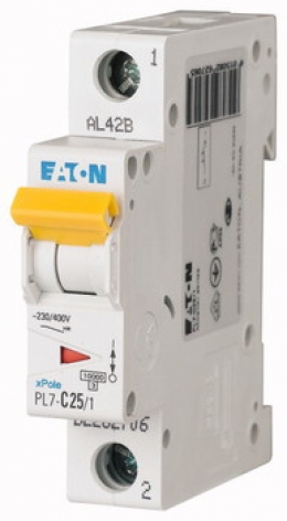 Автоматический выключатель 1-полюс. PL7-C25/1 Moeller-EATON ((CC))(262706-) 1/25