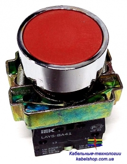 Кнопка управления LAY5-BA41 без подсветки красная 1з ИЭК