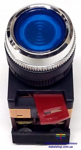 Кнопка ABLFS-22 синий d22мм неон/240В 1з+1р ИЭК