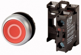 Головка кнопки без самовозврата, плоская, красная,1NC   M22-D-R-X0/K01   Moeller-EATON(MC)(216510)