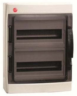Щиток настенный с дверцей 24 (2х12) модуля, IP65, цвет серый RAL7035 (85624) (ДКС)