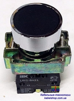 Кнопка управления LAY5-BA21 без подсветки черная 1з ИЭК