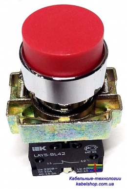 Кнопка управления LAY5-BL42 без подсветки красная 1р ИЭК