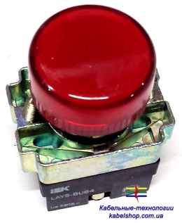 Индикатор LAY5-BU64 красного цвета d22мм ИЭК