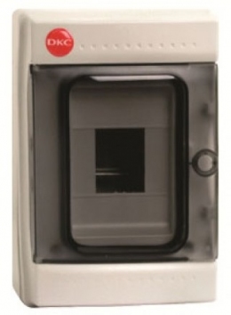Щиток настенный с дверцей  4 модуля,IP65, цвет серый RAL7035 (85604) (ДКС)