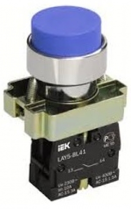 Кнопка управления LAY5-BL61 без подсветки синяя 1з ИЭК