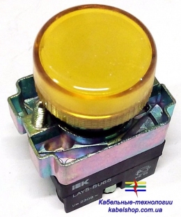 Индикатор LAY5-BU65 желтого цвета d22мм ИЭК