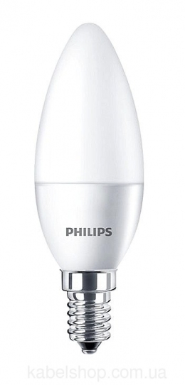 Лампа светодиодная LEDCandle 5.5-50W E14 827 B38 (Свеча) Philips