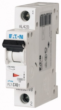 Автоматический выключатель 1-полюс. PL7-C40/1 Moeller-EATON ((CC))(262708-)1/40