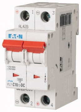 Автоматический выключатель постоянного тока 2-полюс. PL7-C10/2-DC Moeller-EATON ((CC))(264900-)2/10