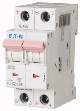 Автоматический выключатель постоянного тока 2-полюс. PL7-C2/2-DC Moeller-EATON ((CC))(264896-)2/2