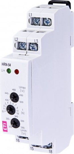 Реле контроля напряжения и послед. фаз HRN-54  3x400AC (3F, 1x8A_AC1) без нейтрали                                                                                                                                                                        